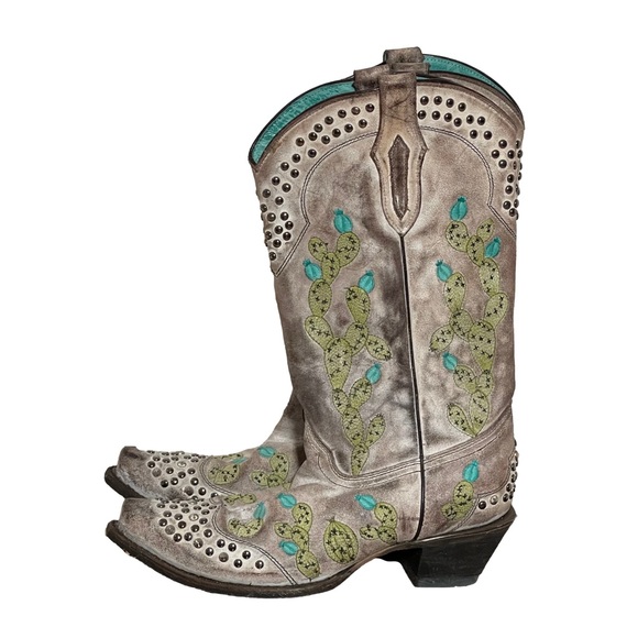 Corral Women’s Boots, Embroidered Cactus, 9 - Picture 4 of 10